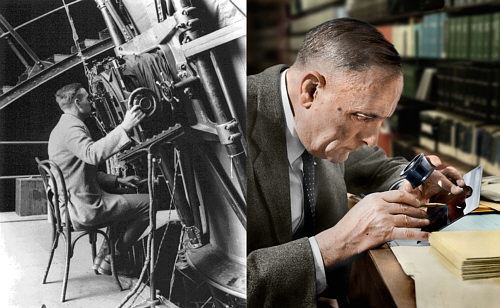 Edwin Hubble trabajando
